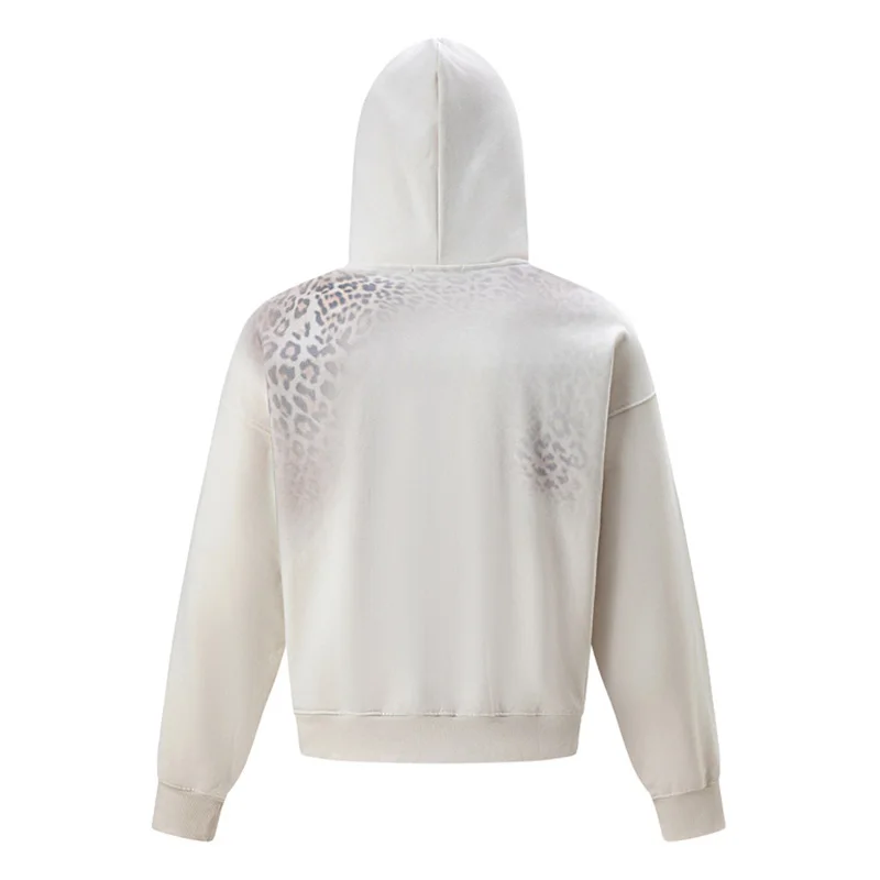 Lepoard Printed Hip Hop Sweatshirts Harakuju Streetwear Casual Pullover Hoodies For Male Loose Fit