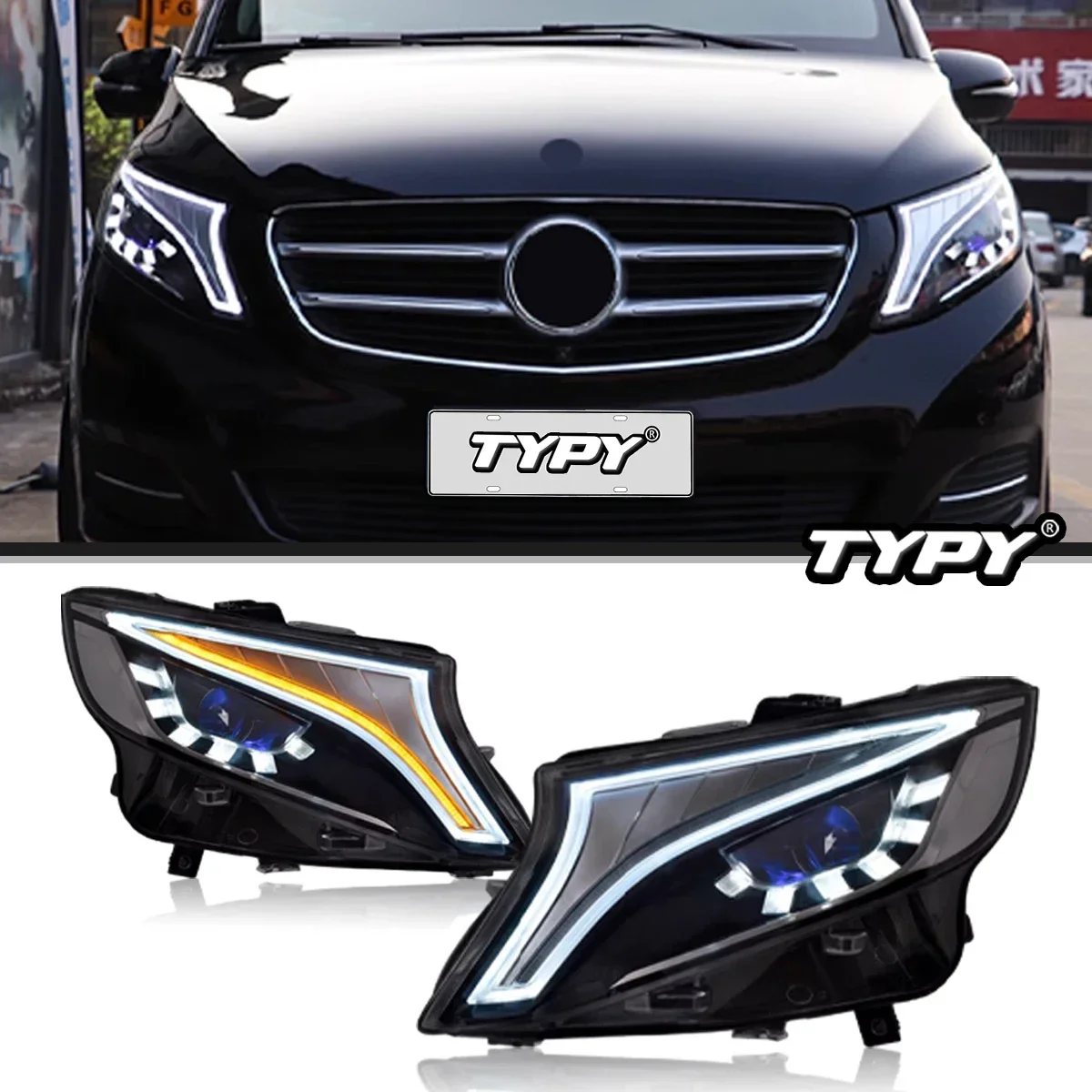 

TYPY Car Lights For Mercedes Benz Vito Headlight W447 Headlamp LED Projector Front Lamps Turn Signal Car Accessories 2015-2021