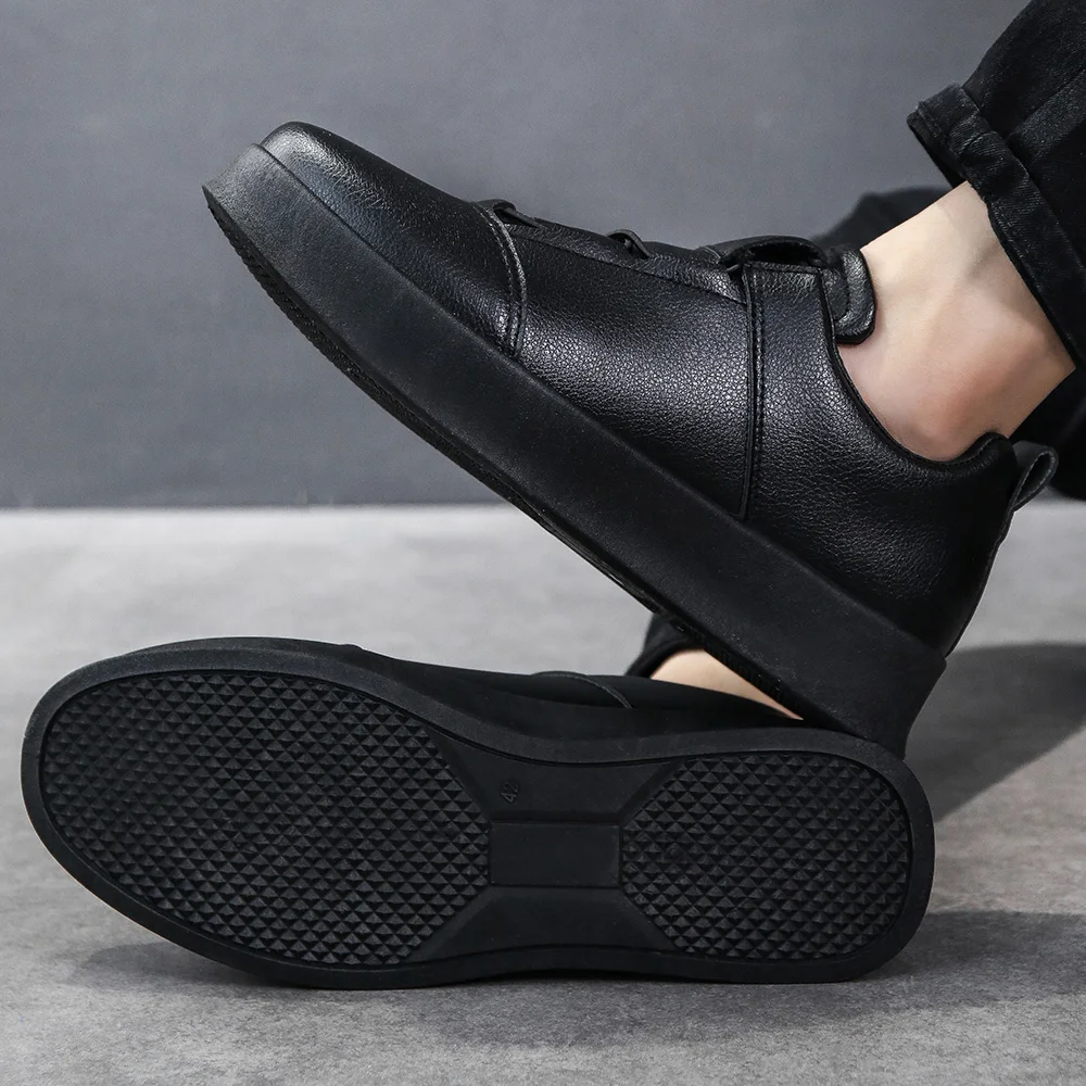 في الهواء الطلق جديد جلد حذاء رجالي كاجوال مريح للتنفس رجل أحذية رياضية كاجوال خفيفة الوزن عدم الانزلاق الرجال المشي احذية الجري #6