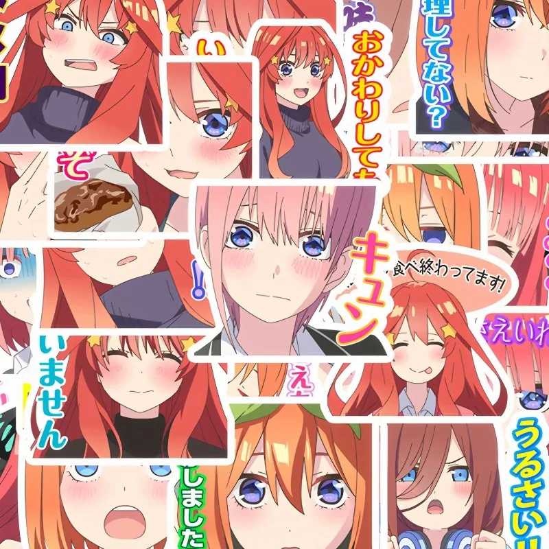 The Quintessential Quintuplets Nakano Ichika Nakano Nino Sticker High Color Value Anime Cartoon DIY Exquisite Decorative Sticker