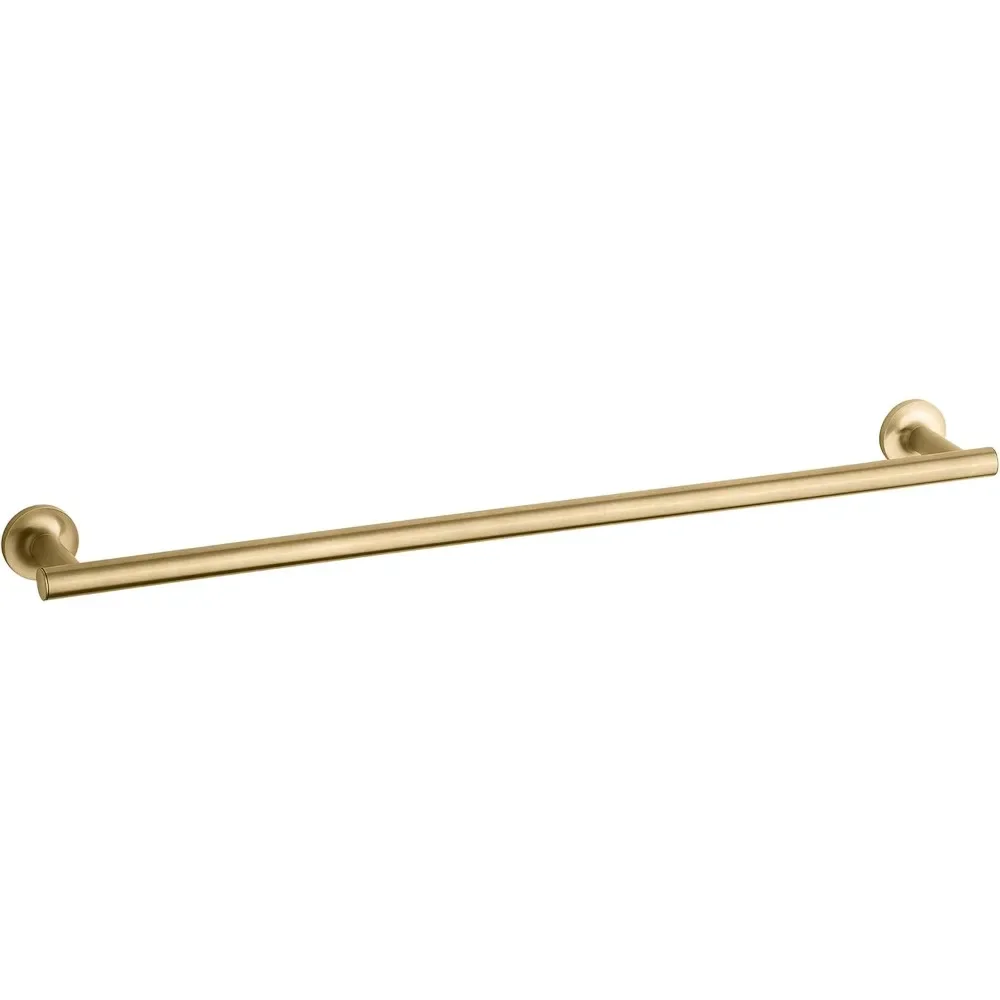 

Purist 24" Towel Bar for Bathroom Wall, Wall-Mount Bathroom Towel Holder, Vibrant Brushed Moderne Brass