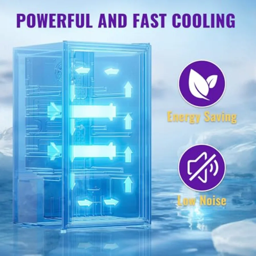 ثلاجة مشروبات 3.5 قدم مكعب، ثلاجة صغيرة مع باب زجاجي لصودا البيرة أو آلة تبريد المشروبات الصغيرة مع شفافة