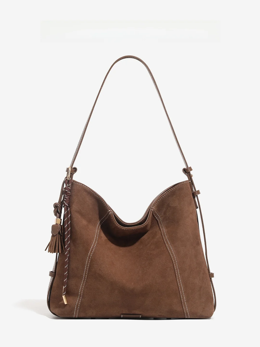 

CharlieKitty Tote Bag 2026 New Style Casual Simple Color Block Soft Handle Leather Shoulder Strap Medium Square Pur...