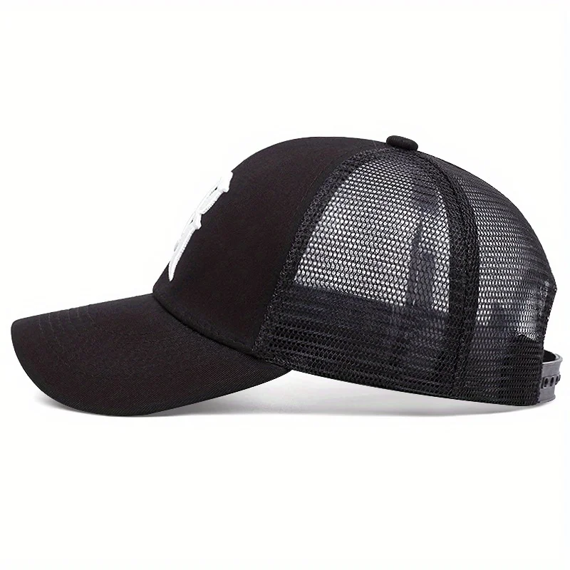 Fashion Mesh Baseball Caps For Men Adults Embroidery Snapback Hats Breathable Trucker Hat Outdoor Casual Sunshade Golf Cap Male