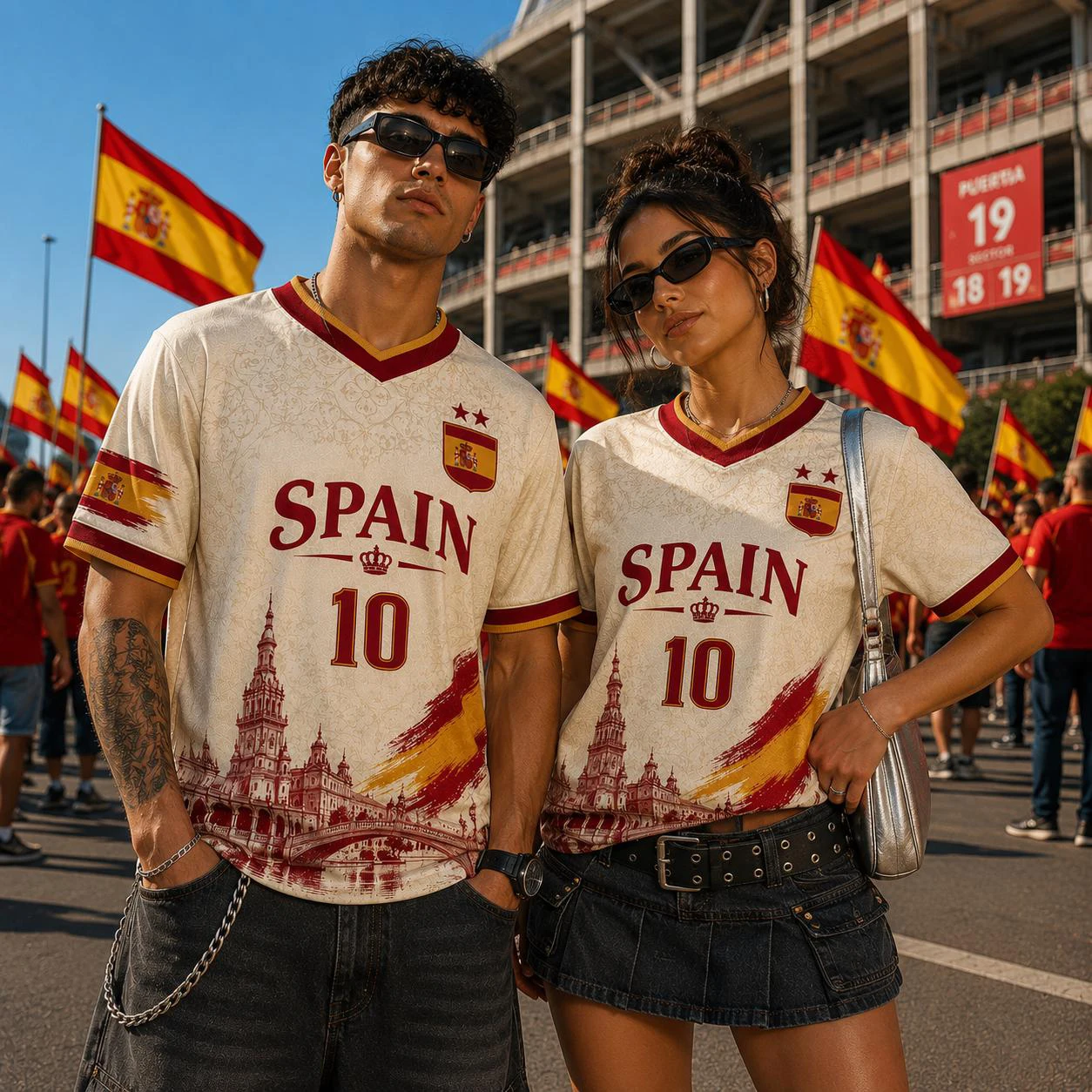 Camisa de futebol da espanha unissex, camisa de futebol para fãs de futebol, presente oficial das cores do time, tamanho 2xs-6xl para homens e mulheres
