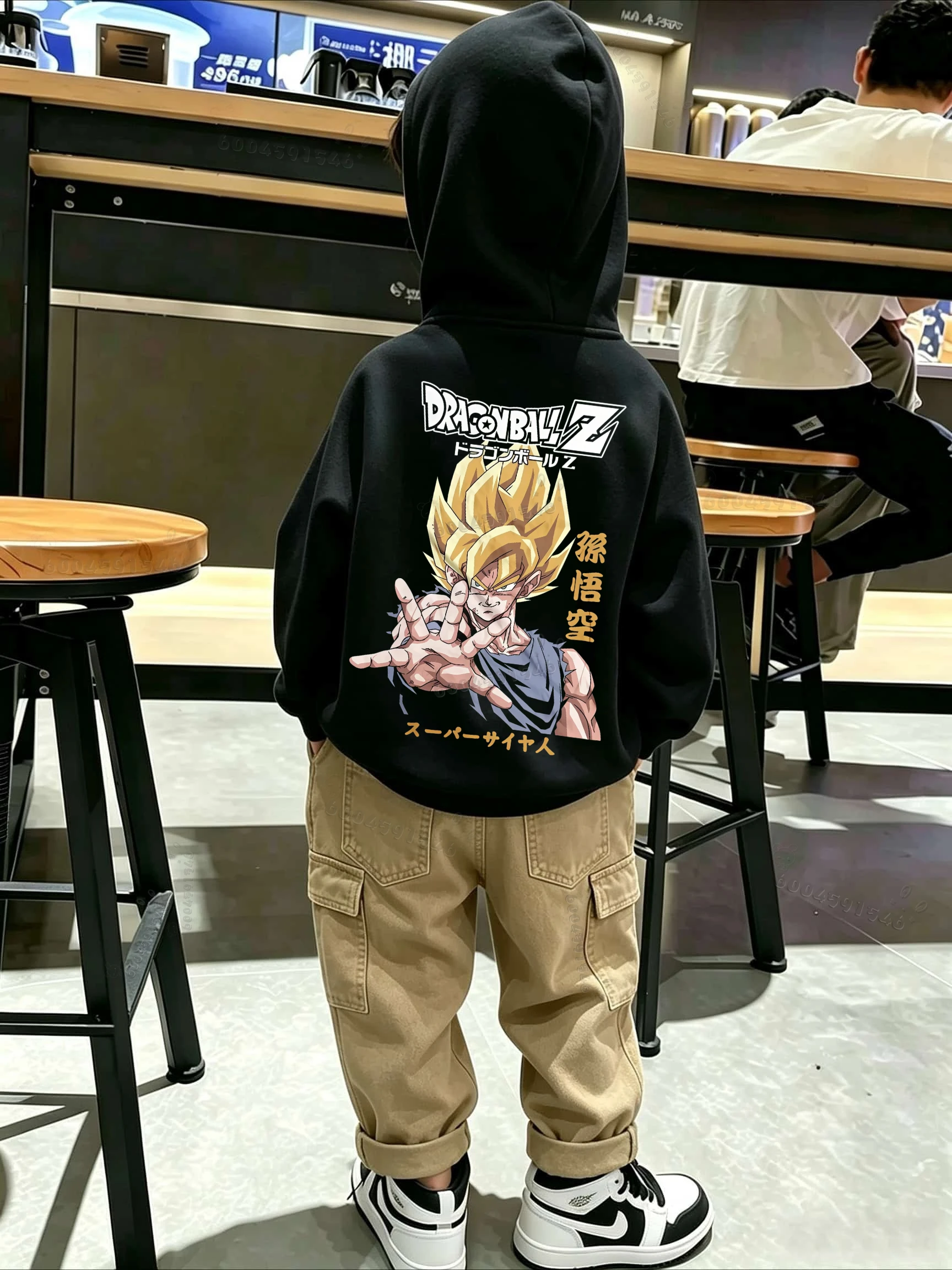 Dragon Ball Z Autumn/Winter Children's Hooded Sweatshirt - Cool Character Anime Print Boys' and Girls' Warm Pullover Shirt