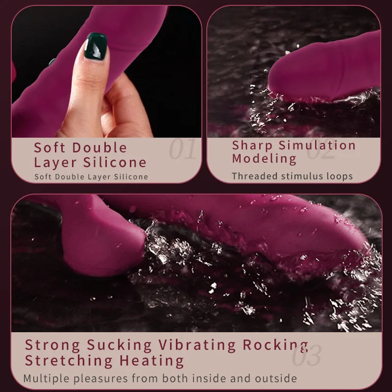 Vibrador de succión telescópico automático, segundos de succión calentados, masturbador femenino de moda, palo Av, Juguetes sexuales para adultos