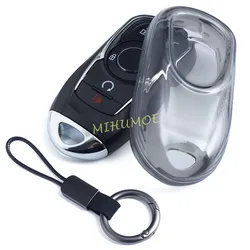 Transparent Smart Car Key Fob Case Cover Keychain For Buick Enclave Encore GX Envision Lacrosse Regal Sportback TourX Black