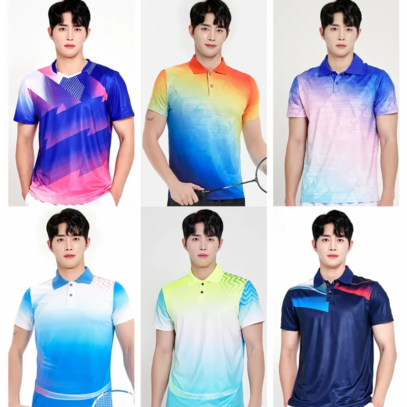 

New badminton suit set for men and women, short sleeved volleyball, tennis, table tennis jersey, men's team sportswear customiza