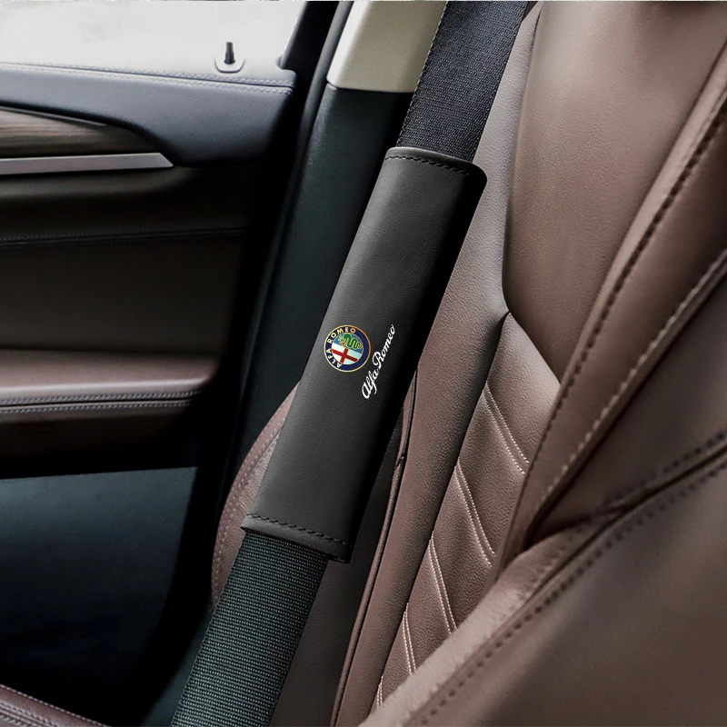 الجلود مقعد السيارة حزام غطاء الكتف واقية اكسسوارات ل ألفا روميو 156 159 147 4C 8C 166 جوليا جوليتا ميتو ستيلفيو #6