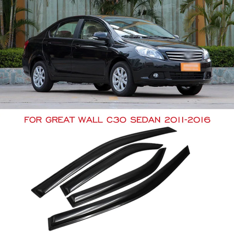 For Great Wall C30 Sedan 2011 - 2016 Window Visor Awnings Shelters  Side Window Deflector Weathershield Sun  Rain Guard