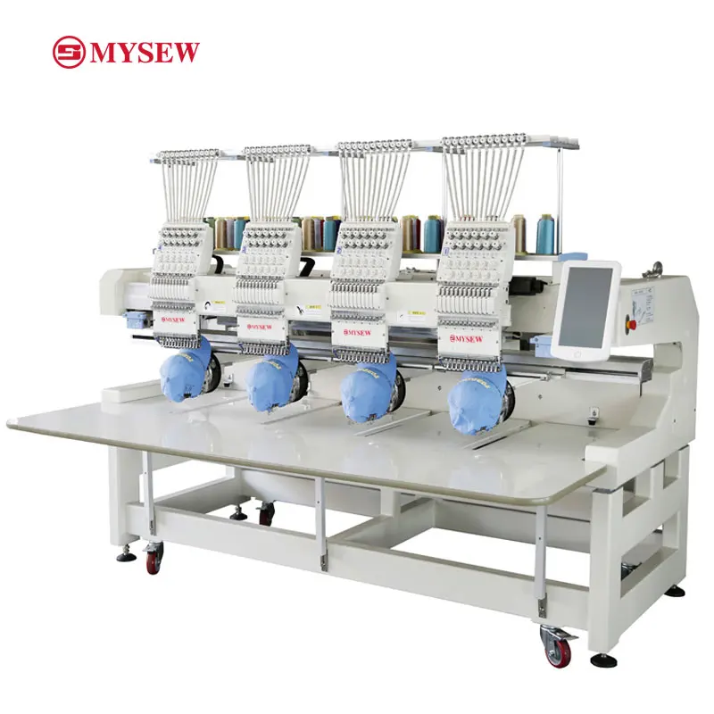 MYSEW 1204hc  Computer 4head High Speed Multi Head Industrial Computerized 3d Embroidery Machine 4 Head Hat
