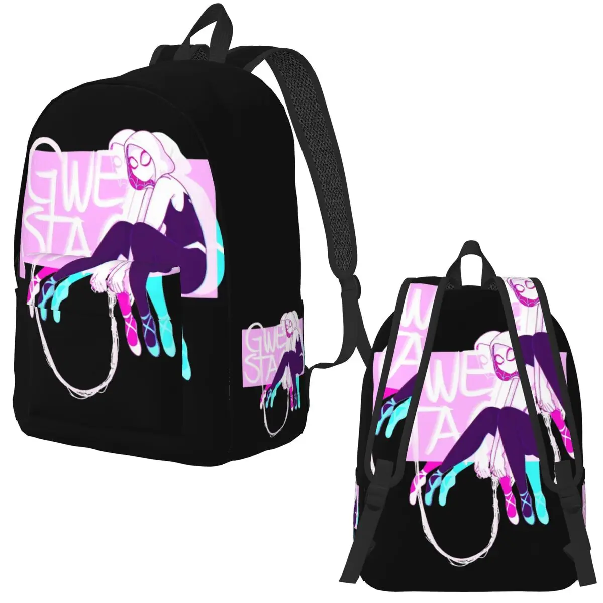 Spider-Gwen Spider Gwen Backpack Elementary High College School Student Book Bags Teens Daypack Travel