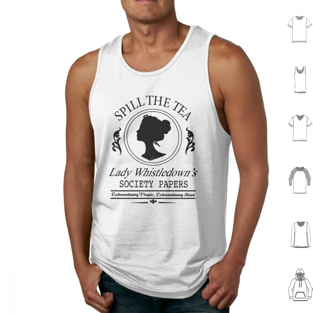 Spill The Tea Lady Whistledown's Vintage 2 Tank Tops Print Cotton Social Season Tea Spill Tea Queen Charlotte Penelope