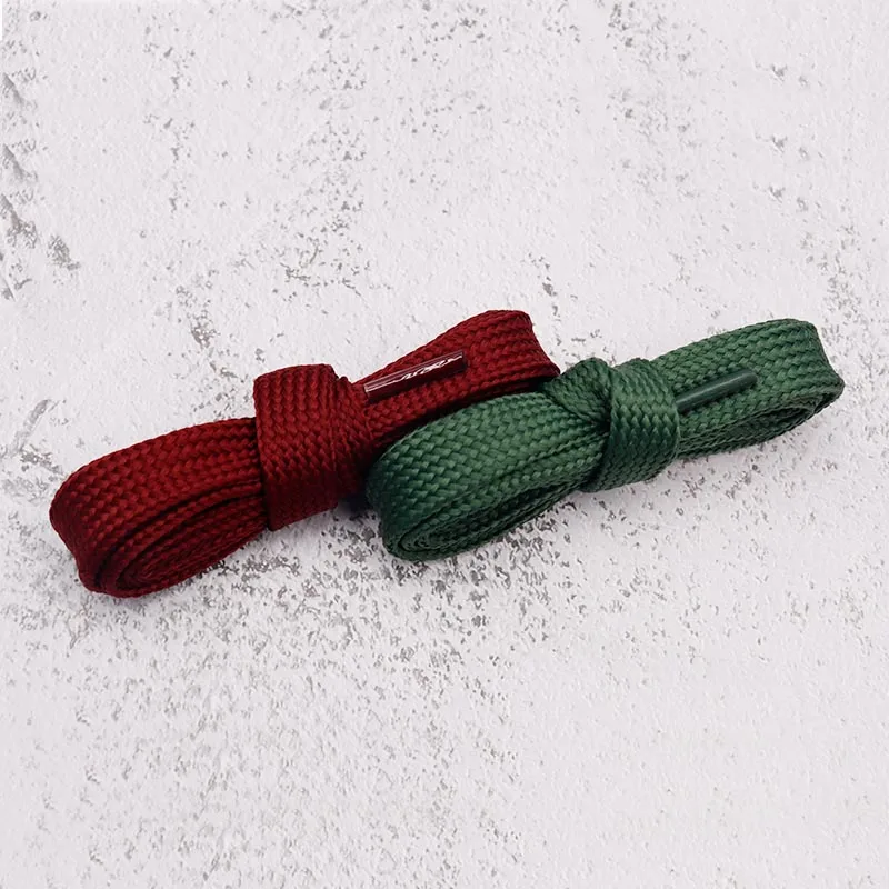 Coolstring Extro Wide 18mm Width Double Layer Laces Solid Color Flat Shoes Strings for Air Sneaker Queen Force Fat Shoelaces