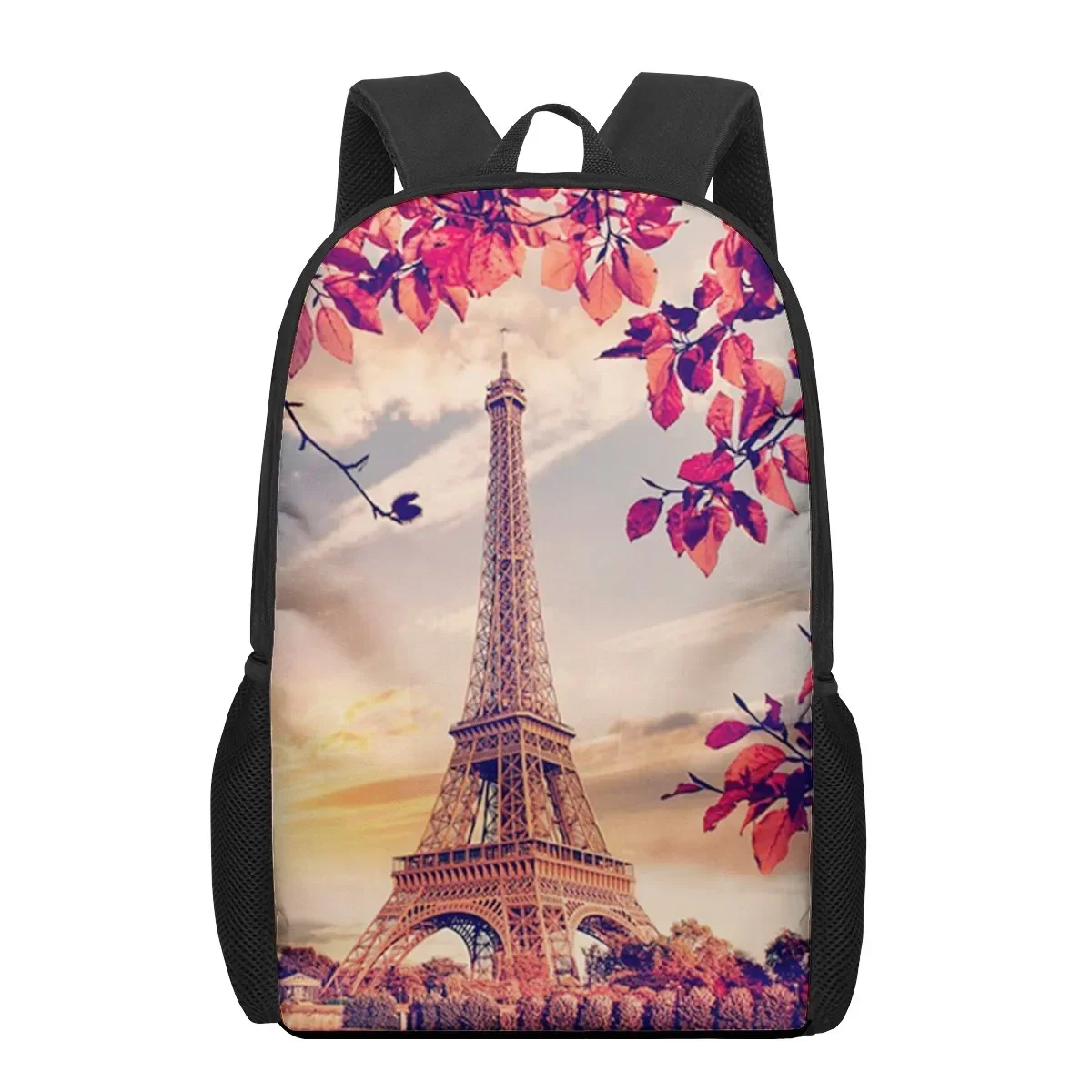 

Eiffel Tower 3D Print Book Bags Back To School Bag for Boys Girls Kids Backpack Stylish Elementary Children Backpacks 16 Inches