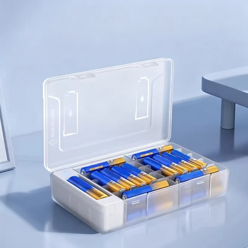 Spare Cell Storage Box with Tester Section for Drawer Daily Battery Holder Box F19E