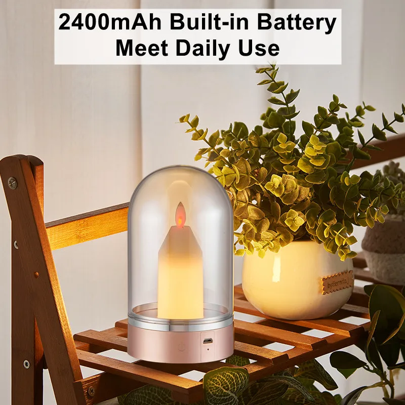 Lampe à bougie de simulation créative avec batterie aste, lampe de table, lampe de chevet, décoration de restaurant, chambre à coucher