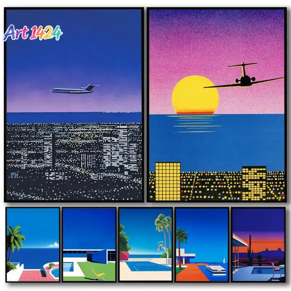 H-hiroshi Nagai Artwork Painting Calligraphy High-Quality Cotton Canvas Poster Wall Art for Living Room  Coffee House Decor