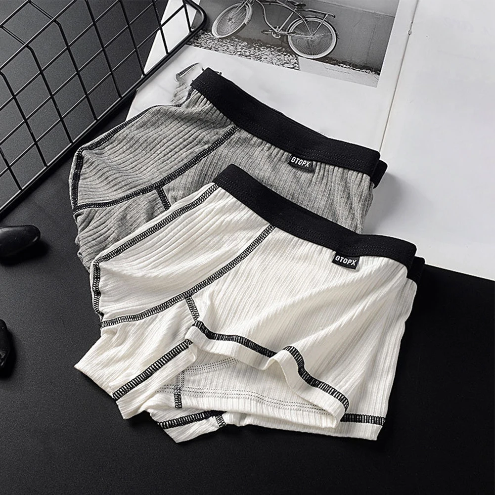 

U Convex Pouch Comfortable Mens Sexy Ribbed Boxer Briefs Shorts Low Rise Underwear Boxer Trunks Underpants