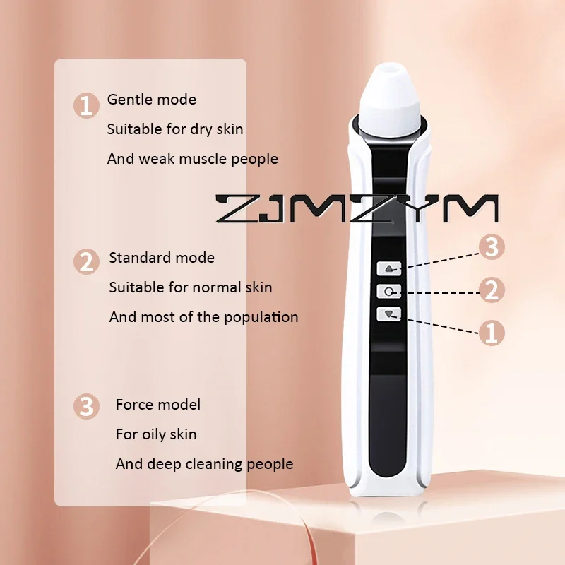Usb recarregável visual removedor de cravo poros faciais cabeça preta limpador sucção cravo instrumento