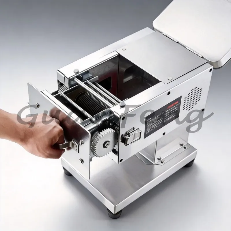 750W 220V Electric Raw Meat Slicer, Stainless Steel Blade Fast Meat Slicer, Multi-functional Commercial Slicing Equipment