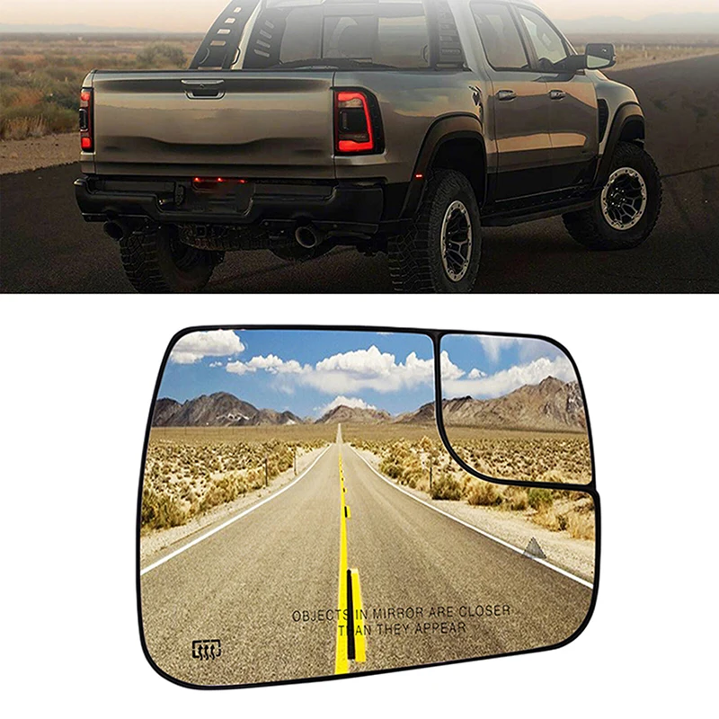 

For Dodge Ram 1500 2500 2019-2021 2022 Car Door Side Heated Rearview Mirror Glass Wing Rear View Blind Spot Mirror Accessories