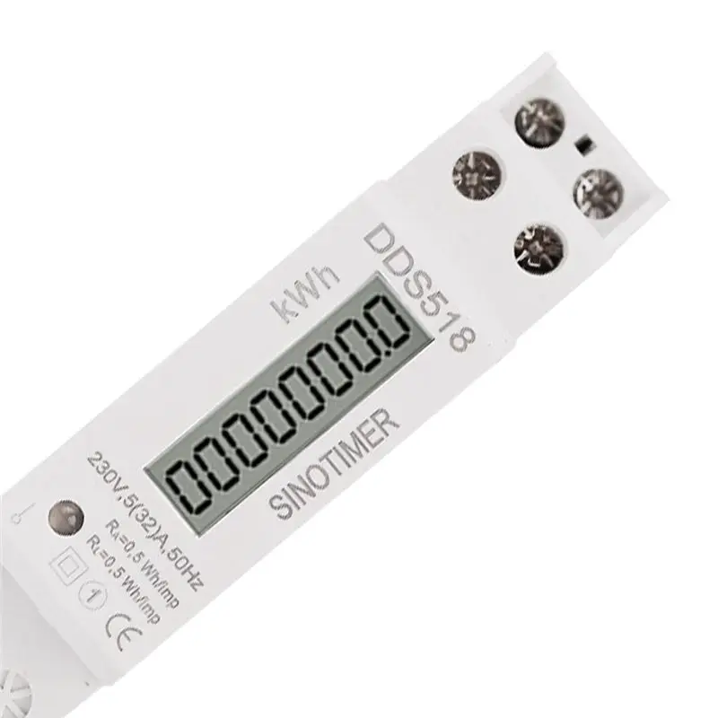 【PROMOTION】1 Piece Single Phase Din Rail Single Phase Watt Meter LCD Digital Display Electricity Power Consumption Wattmeter Kwh
