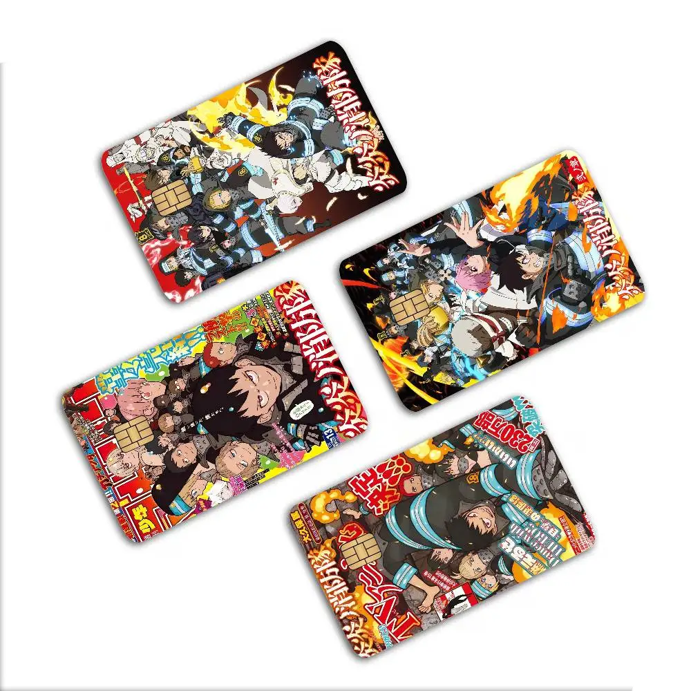 Fire F-Force Anime 2024 Anime Cartoon Skin Stickers Film Tape Case for Big Credit Debit Card Front Side