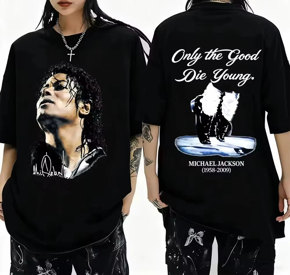 Michael Jackson King of Pop T-shirt - Suitable for Both Men and Women. Retro Gothic Rock T-shirt - Punk Jacket - Streetwear
