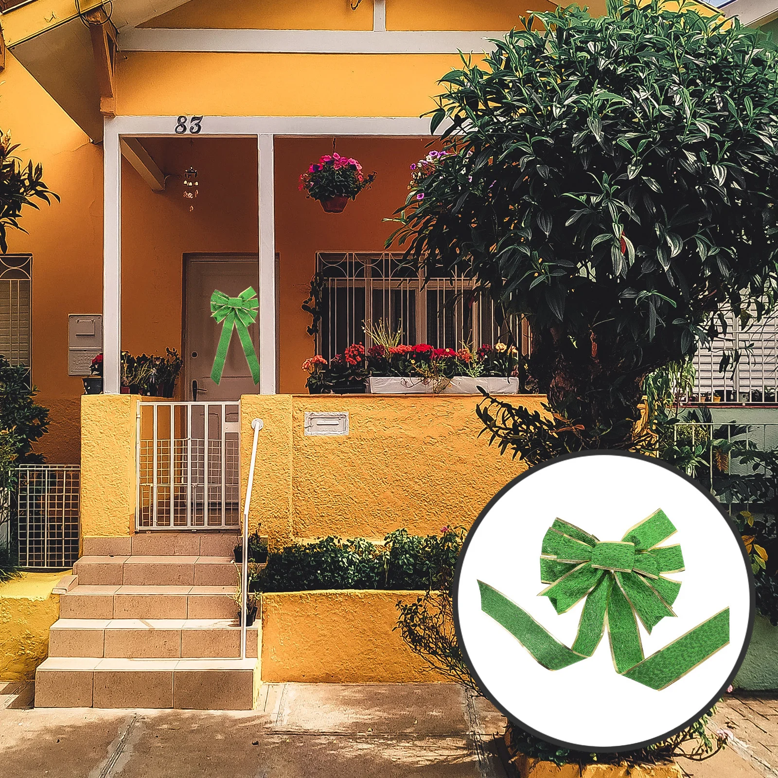 

St Patricks Day Bowknot Hanging Ornament Polyester Wall Decoration Front Door Wreath Hanging Bowknot Party Decor