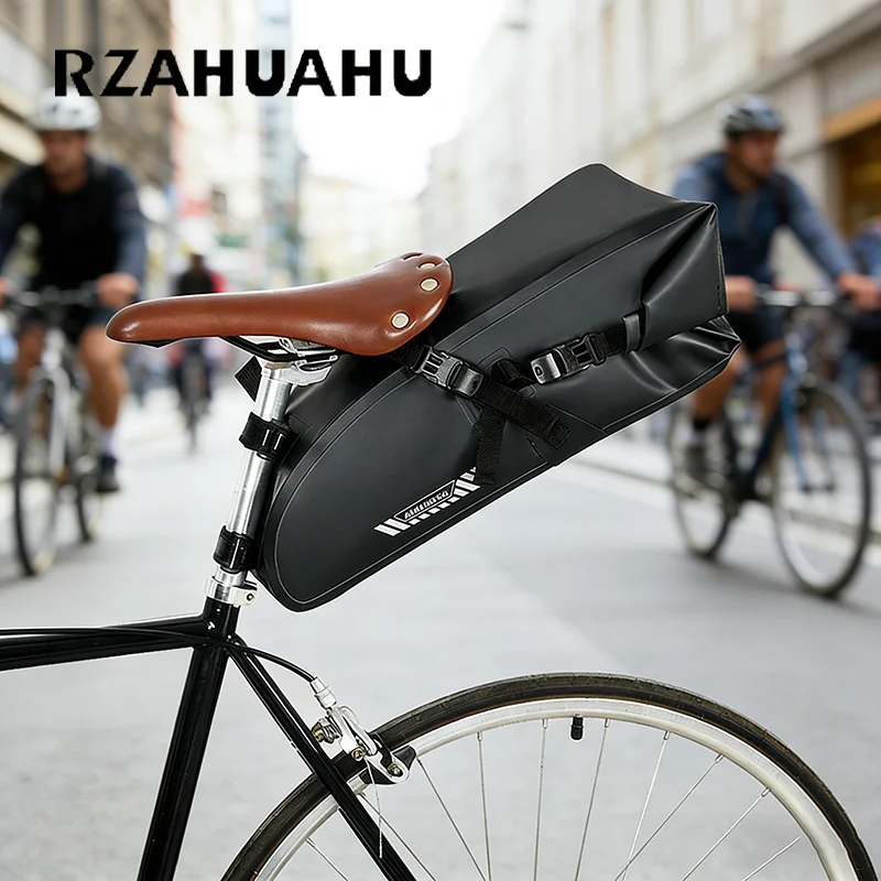 

RZAHUAHU Bike Tail Bag Waterproof wear-resistant Stable Big Tail Bag Large Capacity Clip Mesh Portable Tail Bag Bike Accessories