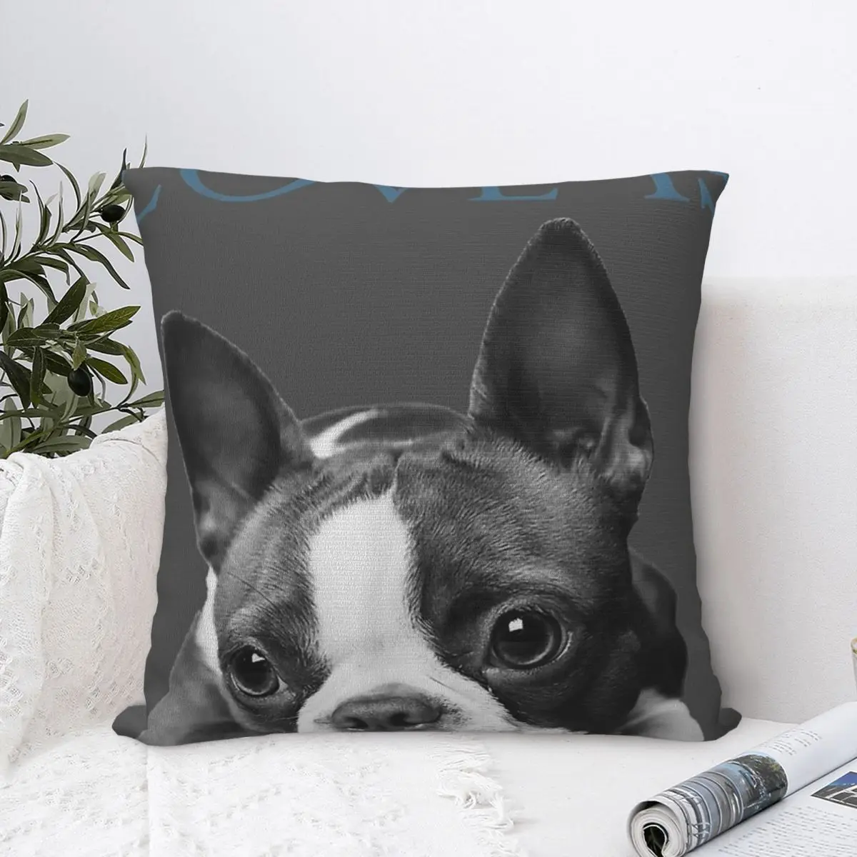 Love Is Boston Terrier Bostie, подушка, наволочка, Современная наволочка для спальни, Подушка с молнией