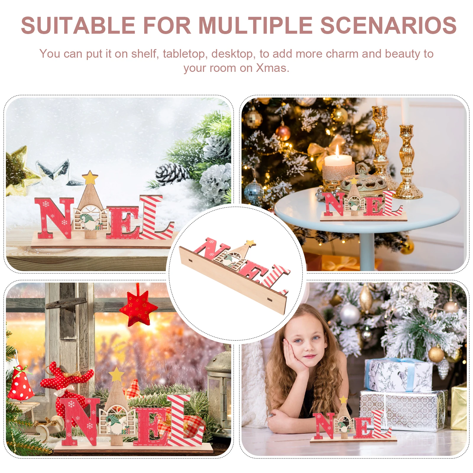 

Letter Card Ornament Wood Craft Ornaments Fireplace Word Sign Holiday Table Decor Desktop Decoration