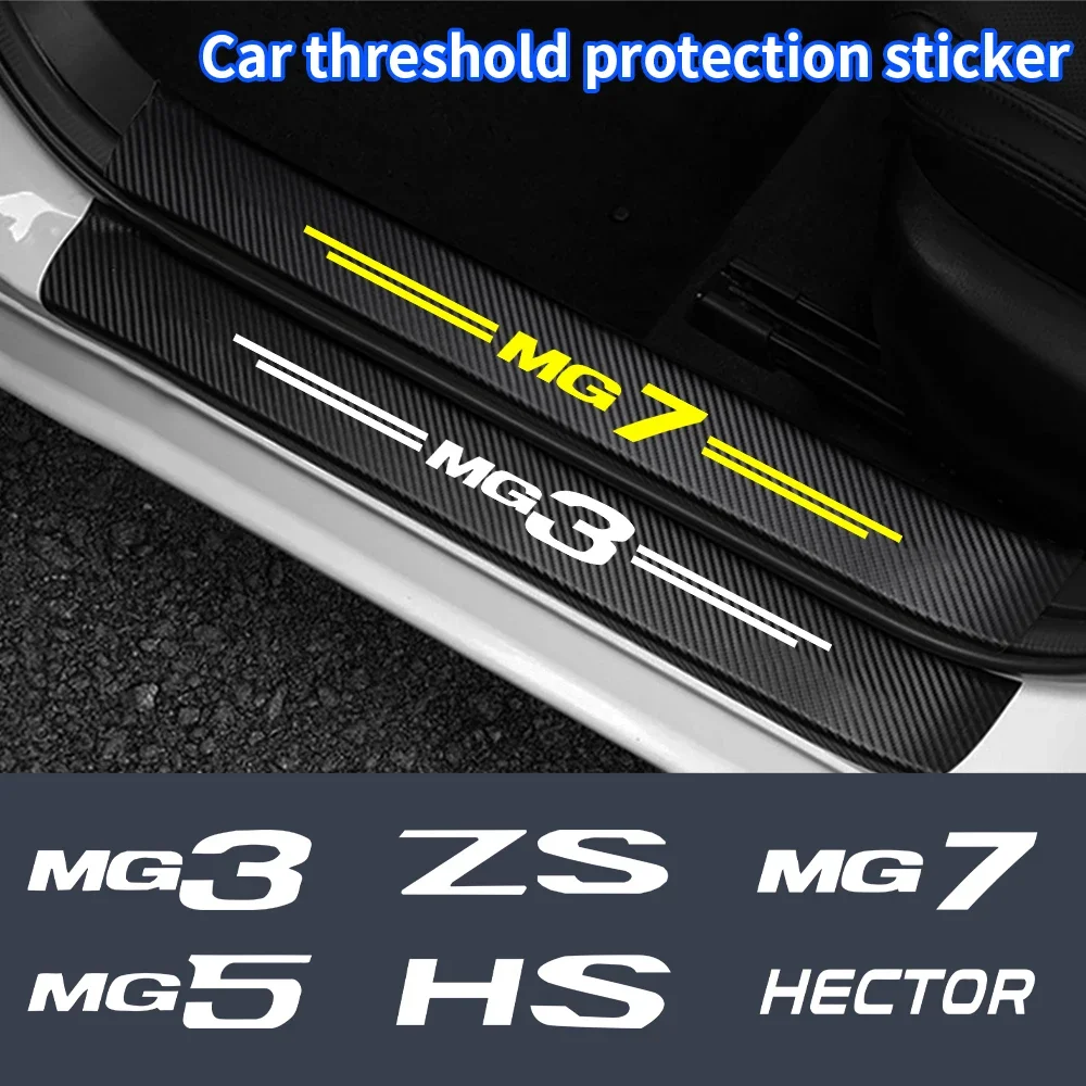 

Carbon Fiber Tri-Color Car Door Threshold Stickers Scuff Plate Film Trunk Bumper Sill Tape For MG MG3 MG5 MG7 GT ZS HS HECTOR