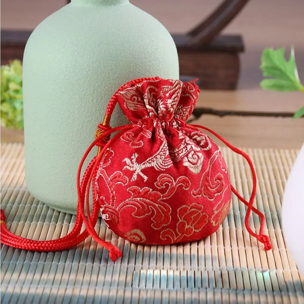 Pouch Dragon Pattern Multi Color Cloth Necklaces Case Chinese Style Storage Bag Sachet Women Jewelry Bag Purse Pouch