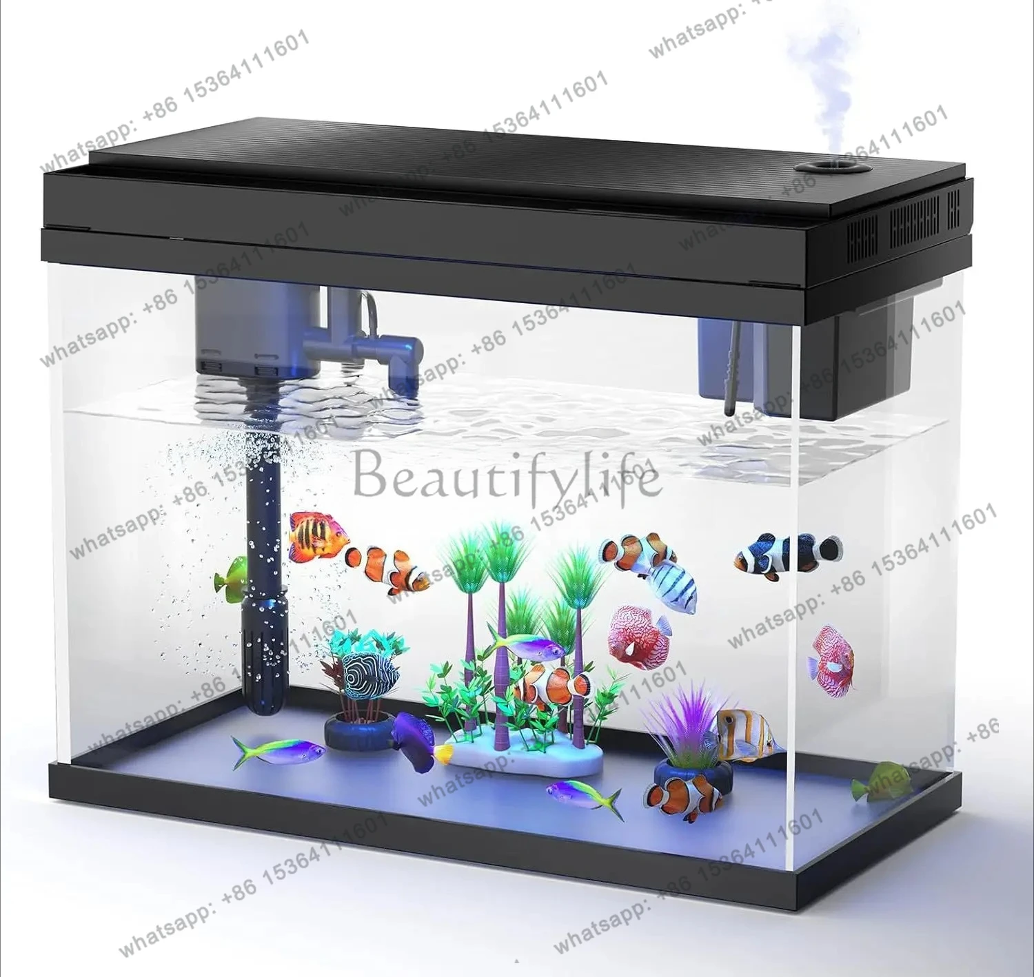 New Model Humidification Integrated Glass Fish Tank Intelligent Ecological  Small Fish Tank Ultra-clear Glass Household