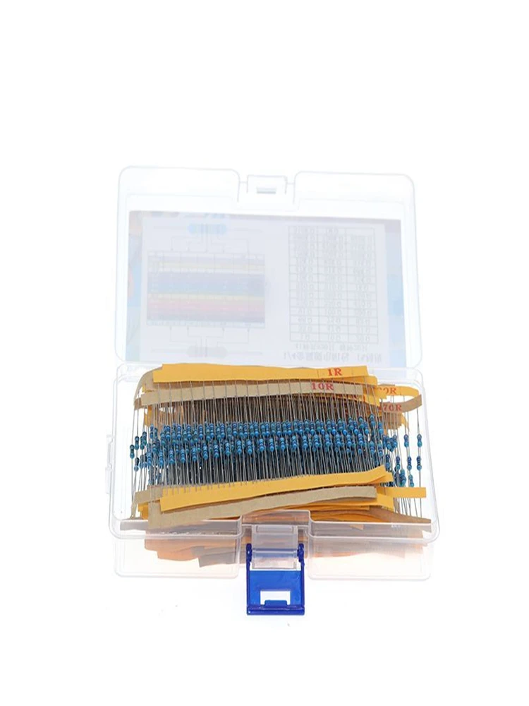 1% Metal Film Resistor Set 41 Resistance Values 1 Resistance Value 20PCS 1/4W 0.25W 1 Ohm 10 Ohm 220ohm 1K 1M 1% 820PCS/Set