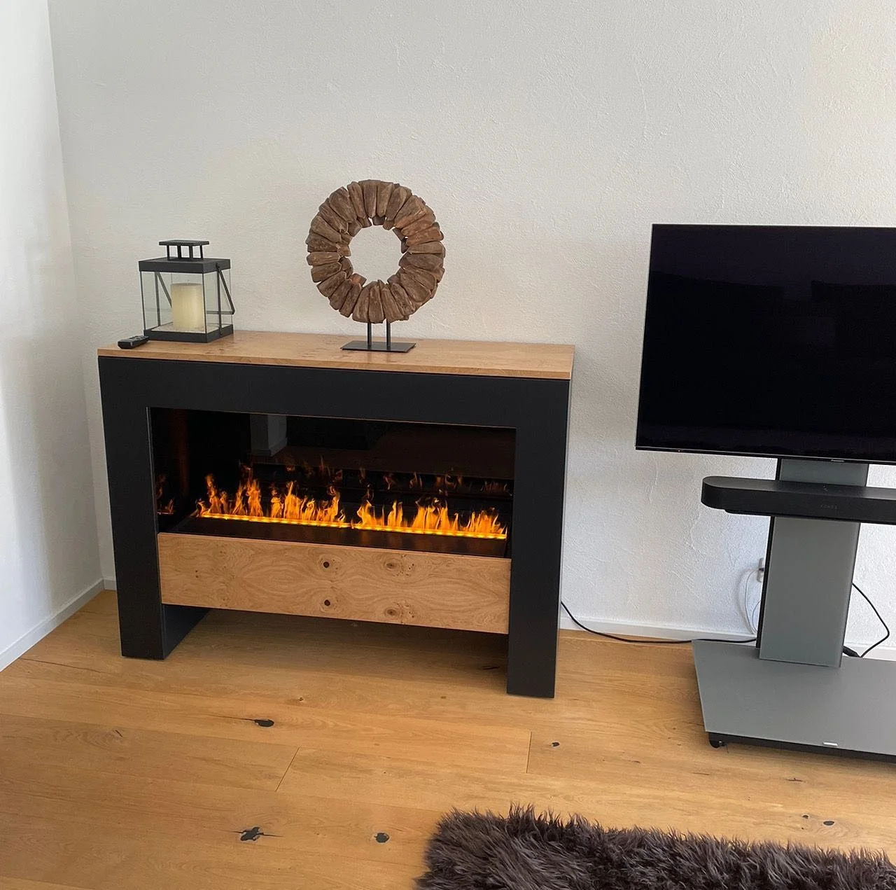 Water Vapor Fireplace, 304 Stainless Steel, 3D Electric Fireplace, Ventless Steam Fireplace, Modern Indoor Holographic Fireplace