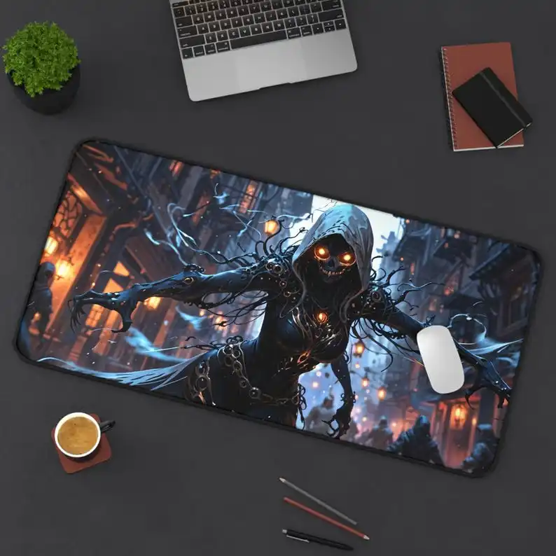 

XXL Gothic Fantasy Desk Mat, Unique Gaming Mouse Pad, Office Decor, Halloween Gift, Dark Art Home Accessory, Skull Design