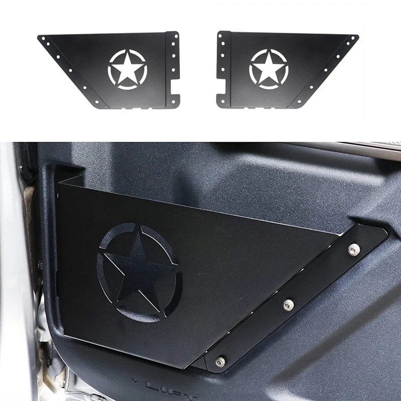 Front Door Storage Pockets For Ford Bronco 2021 2022 Accessories Side Door Organizer Box, Aluminum Alloy, Star