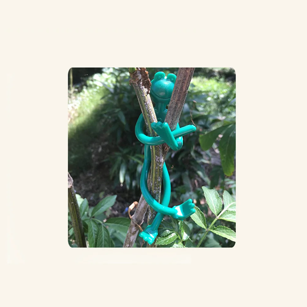 

2Sets Garden Plant Ties Creative Frog Shape Durable Plastic Iron Wire Flexible for Tying Plants Flowers Garden Roller Tape