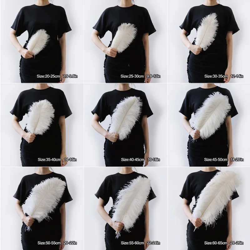 10Pcs Colored Ostrich Feathers 15-60cm for Wedding Party Home Decor White Ostrich Feather Table Centerpiece Decoration Crafts