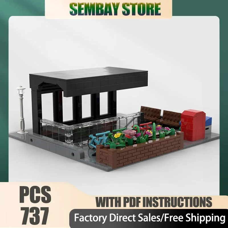 Railway Train Moc Building Bricks Modular Subway Entrance Modular 32x32 Technology Blocks Christmas DIY Toy Construction Gifts