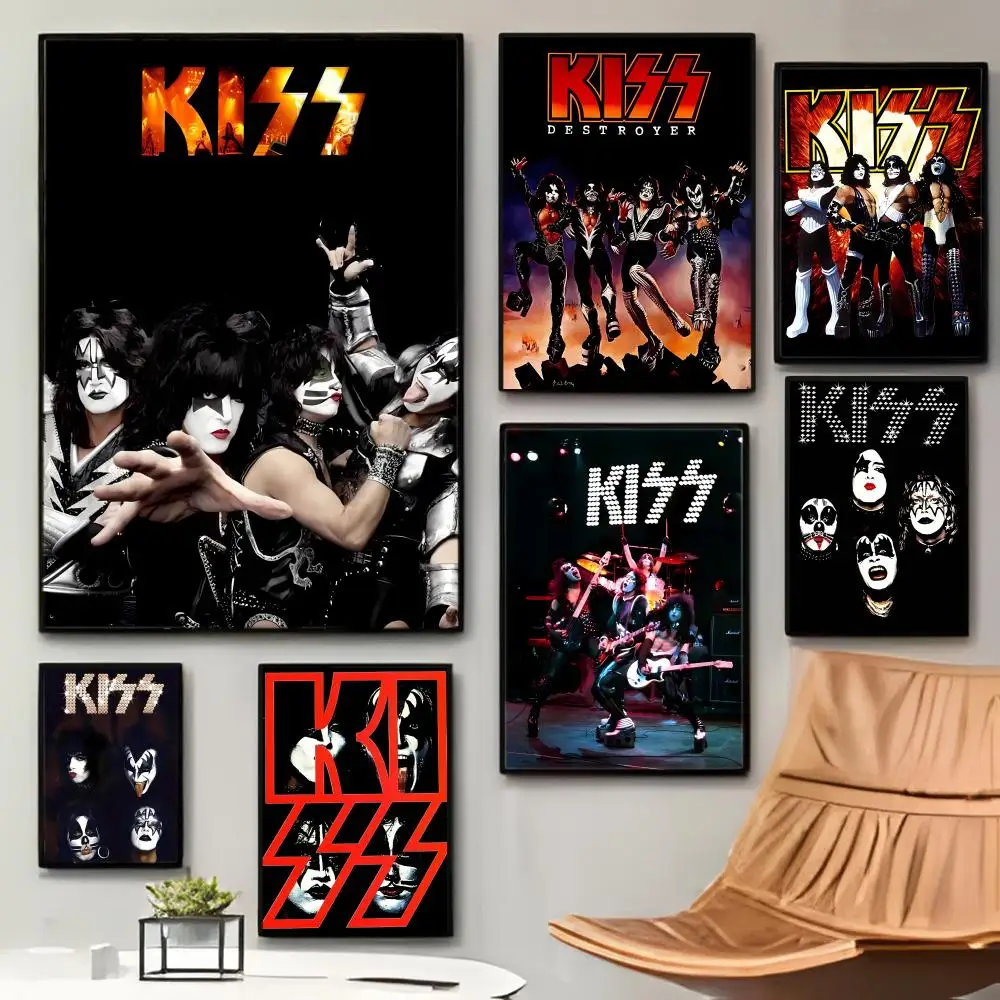Fashion Legendary Theatrical Band K-KISS Poster Sticky Waterproof Coffee House Bar Room Wall Decor Gift
