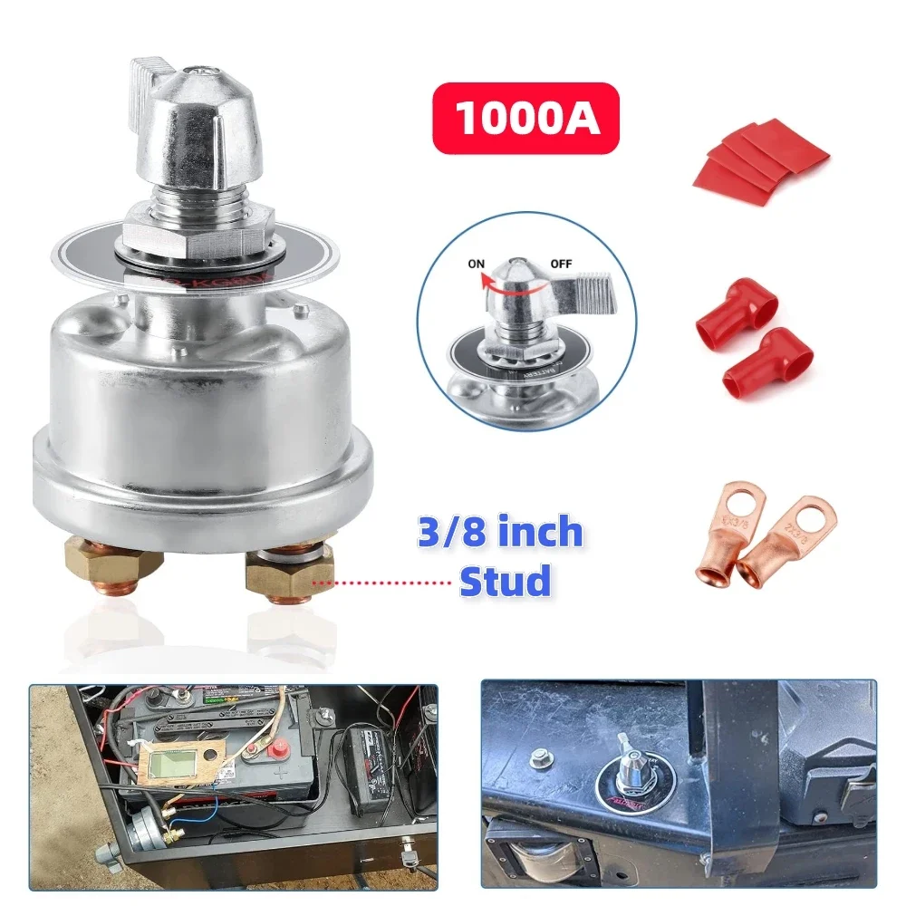12V-48V 250A Battery Power Cut Isolator Kill Switch High Current Battery Circuit Breaker With Panel for Car RV Marine