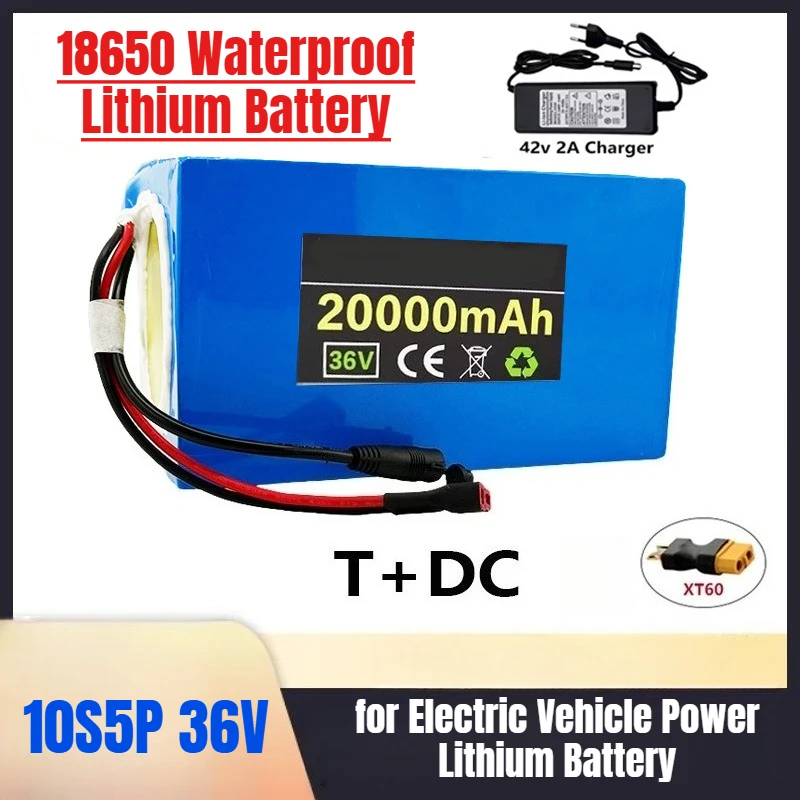 

10S5P 36V 20Ah for Electric Vehicle Power Lithium Battery Moped 18650 Waterproof Lithium Battery