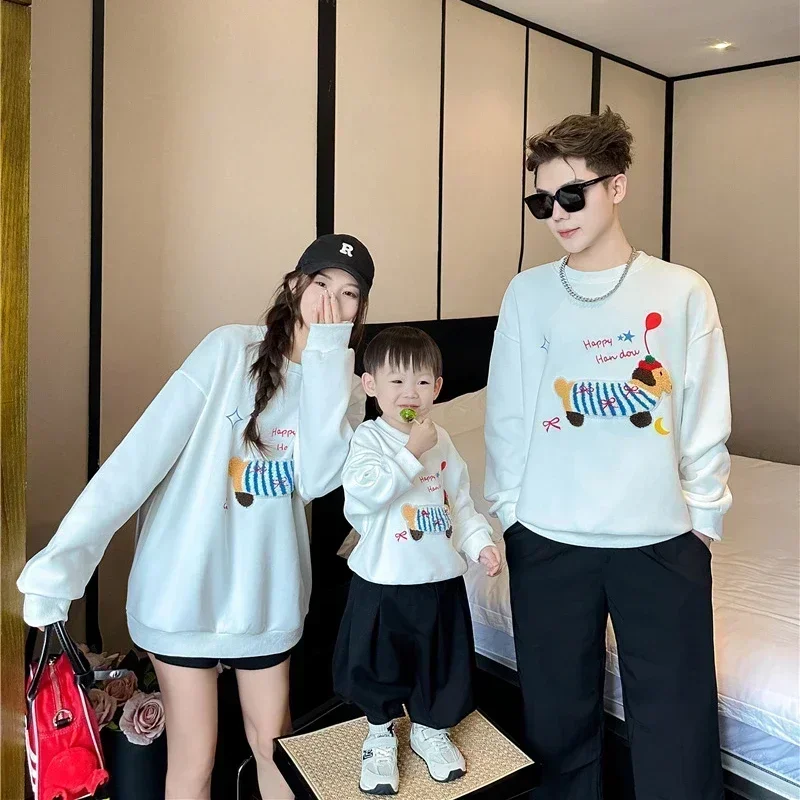 2024 Baby Newborn Long Sleeve Romper Sweatshirts Whole Family Matching Clothes Mother Father Son Daughter Children Clothing