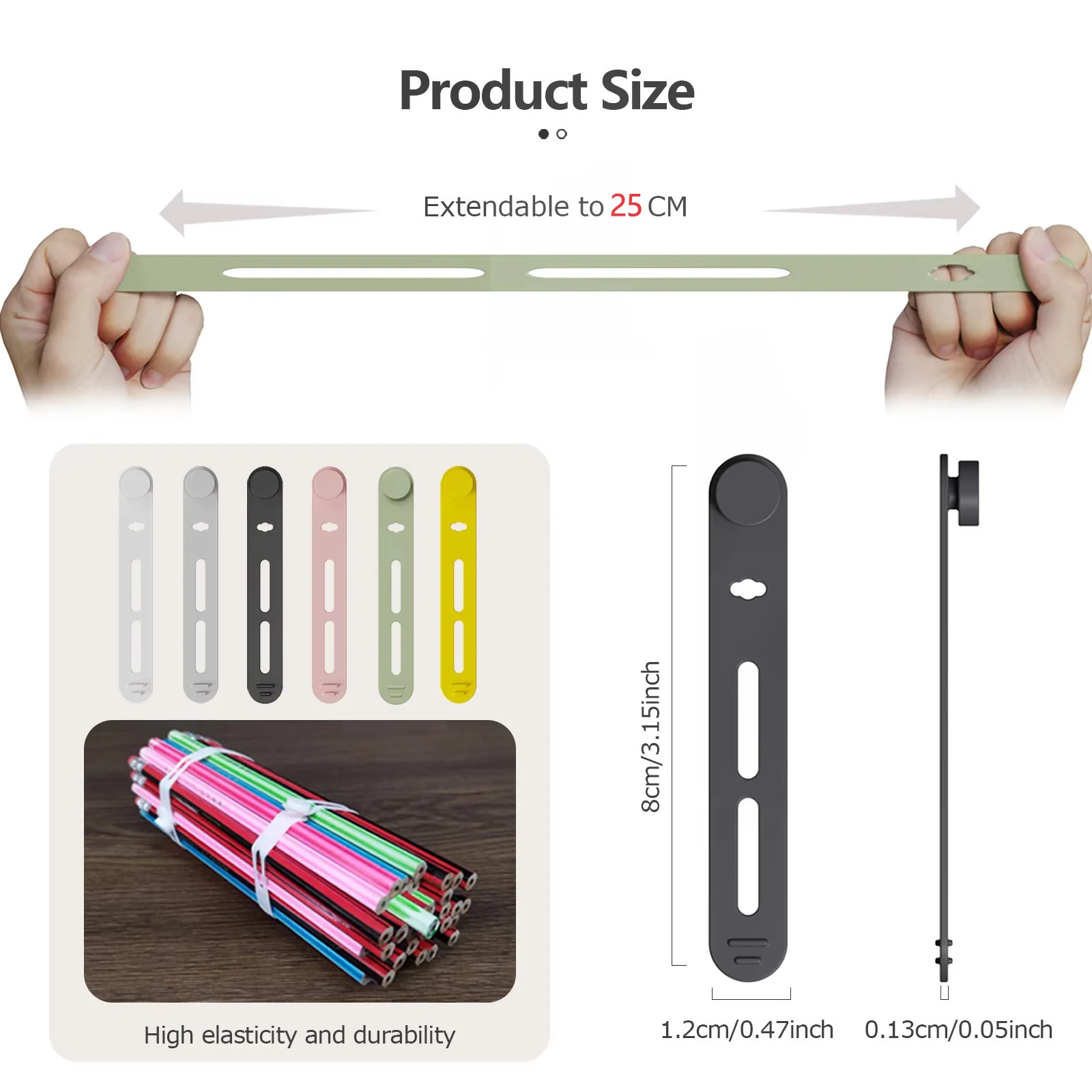 UMUST Silicone Cord Ties Reusable Cable Organizer Ties Cord Organizer for Headphone Buckle Design Flexible Cable Ties for Wire