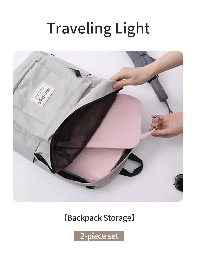 2pcs Travel Compression Packing Cubes Bag Portable Suitcase Clothes Organizers Waterproof Luggage Storage Cases Drawer Bags